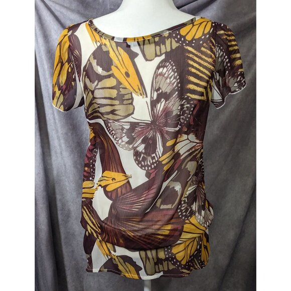Vintage Royal Chicks Bohemian Butterfly Semi Sheer Top Size Medium - Picture 11 of 12